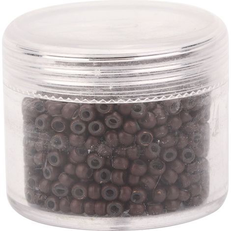 1000 perles micro-links en silicone 3mm x 2mm, outil d'extension capillaire marron (1/5)