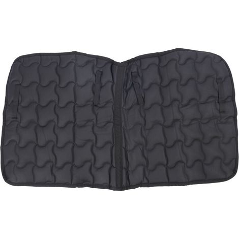 Manta para silla de montar de cuero sintético PU transpirable y resistente a la abrasión, equipo de equitación, color negro -Crezuo