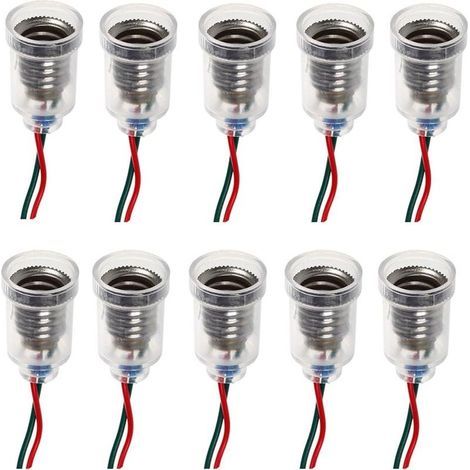 10PCS E10 Lampes Base LED Montage à Visser Petites Ampoules Titulaire Lumière Douille avec Douille de Fil pour Circuit d'Expérimentation Home Test Électrique Accessoires (1/5)