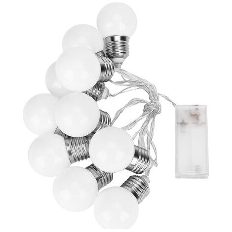 Guirnalda de luces de 1,5 metros con 10 bombillas LED de color blanco lechoso, ideal para hogares, patios, Navidad y otras ocasiones festivas, creando un ambiente cálido y acogedor. (1/5)
