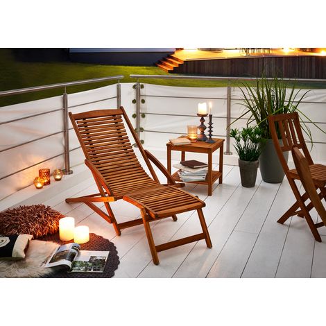 Sonnenliege Gartenliege aus Akazienholz 150 cm FUKI (1/4)