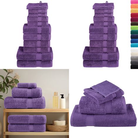 12 tlg. Premium-Handtuch-Set SOLUND Lila 600 g/m² - Premium Handtuch - Baumwollhandtuch (1/5)
