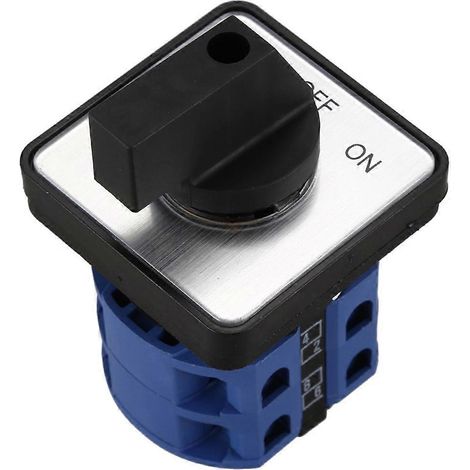 3 commutateurs rotatifs instantanés en plastique 2 pôles 3 positions AC660V 25A (bleu + noir) (1/4)