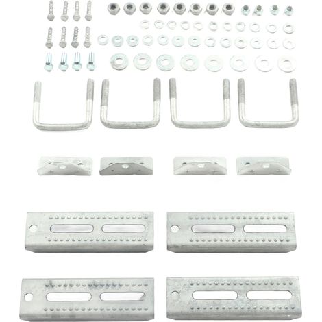 8-Zoll-Drehauflage, verzinktes Set mit höhenverstellbaren U-Bügeln, geeignet für 2x3-Zoll-Querträger für Bootsanhänger (1/5)