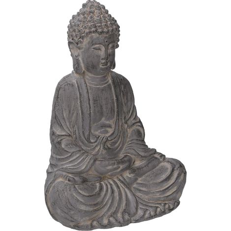 Buddha aus grauem Harz 27x20x39cm (1/2)
