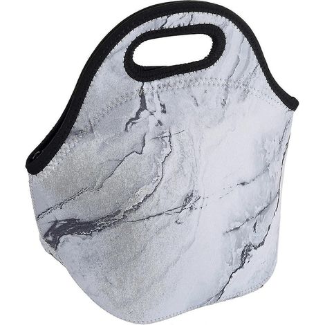 Weiche Neopren-Tragetasche, Picknicktasche, Lunchbox, Organizer für Outdoor-Reisen (weißes Marmormuster) (1/5)