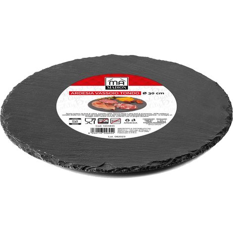 MAURY'S VASSOIO TONDO IN ARDESIA DIAMETRO 30 CM PER ANTIPASTI O DESSERT (1/4)