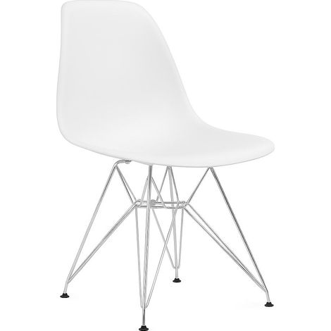ORION91 Silla STELLA Estructura Cromada Asiento Polipropileno Color  Blanca – 48 x 41 x 82 cm Comedor Oficina Salón Teletrabajo Cocina - SpazioLuzio - Pack x2 (1/5)