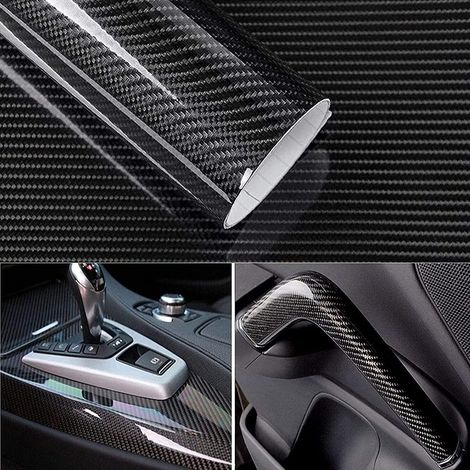 6D Carbon Folie Schwarz 300x30cm Selbstklebend für Auto Motorrad und mehr (1/5)