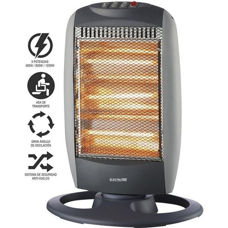 Suinga – Radiateur soufflant halogène oscillant 1200W – 3 niveaux de température – Système anti-basculement – Chauffage silencieux et efficace (1/5)