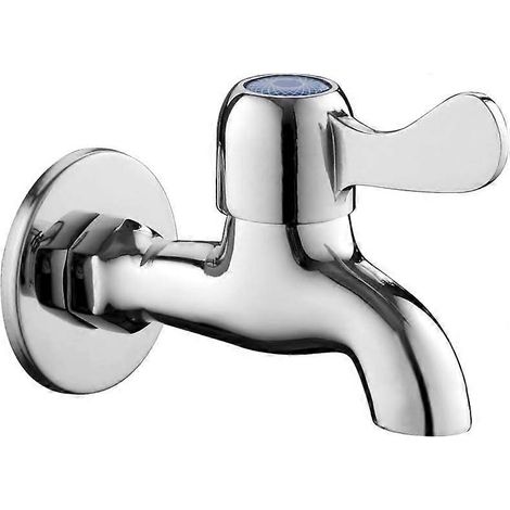 Robinet mitigeur mural pour évier (1/2", eau froide), robinet extérieur/de jardin, laiton/chrome (1/5)