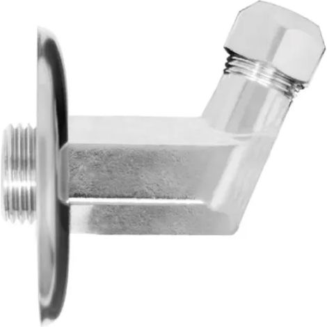 Curvetta Sottolavabo Ottone Cromato con Rosetta a 45 1/2 Ø 10 mm
