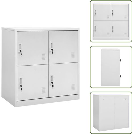 The Living Store Armario taquilla de acero gris claro 90x45x92,5 cm - Taquilla