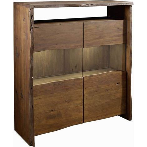Highboard Akazie 131x45x147 braun lackiert PURE ACACIA 205