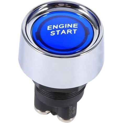 Interrupteur de démarrage momentané de voiture, démarrage de l'allumage du commutateur de démarrage de démarrage du bouton de démarrage du moteur 12v (bleu) (bleu) (1/4)