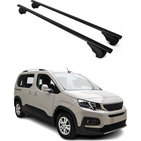 OMAC Dachträger Querträger für Peugeot Rifter 2018-2026 – Abschließbar – Max. 75 kg – 2 Stangen Stahl Schwarz (1/5)