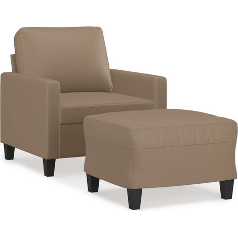 Maison Exclusive - Poltrona con Poggiapiedi Cappuccino 60 cm in Similpelle