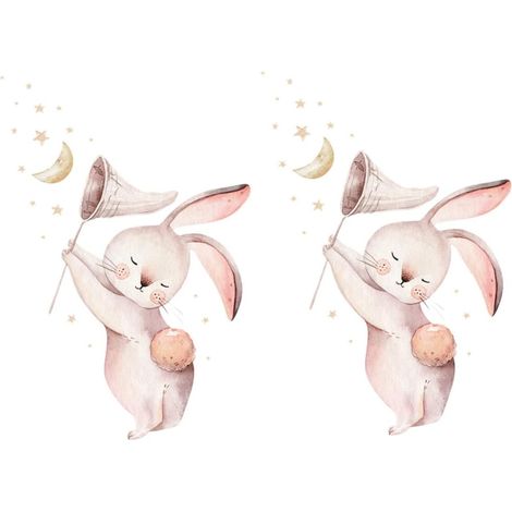 Stickers muraux Totority Lapin et Étoiles pour chambre d (1/5)