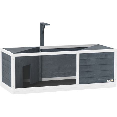 Recinto in legno per tartarughe, composto da due scomparti principali, coperchio incernierato, supporto per lampada, pannello frontale trasparente, dimensioni 120 x 50 x 40 cm, colore grigio, spedizio (1/5)