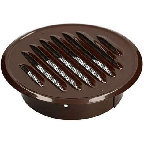 Grille d'aération en tôle de zinc marron - 100 mm - À visser- (1/5)