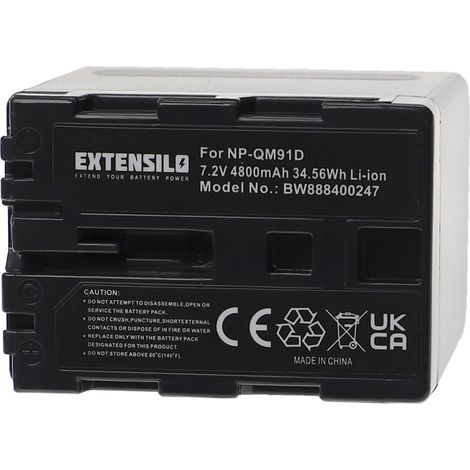 EXTENSILO Akku kompatibel mit Sony DCR-TRV238E, DCR-TRV240, DCR-TRV245, DCR-TRV25, DCR-TRV230, DCR-TRV23, DCR-TRV24 Kamera (4800 mAh, 7,2 V, Li-Ion) (1/3)