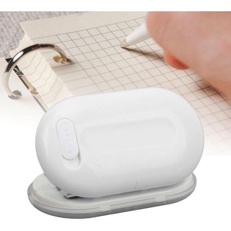 Perforatrice a 3 fori，capacità 5 fogli 80 g，perforatrice con fori per raccoglitori con spaziatura di 28 mm per casa e dormitorio (1/4)
