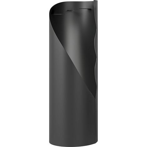 Ensemble serviteur de cheminée 4 pièces - 20 x 20 x 65 cm, noir, métal - Balai, pelle, tisonnier et support - Pour cheminée, poêle - Design compact et robuste (1/5)