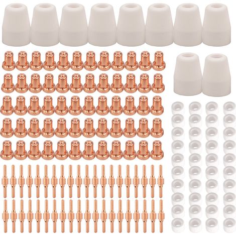 150 Consommables De Découpe Plasma, Embouts Étendus, Électrodes, Gobelets Céramique, Pour Torches PT-31 (1/5)