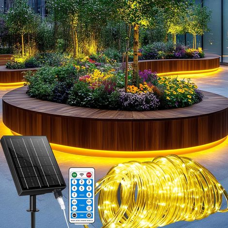 53M 500LED Guirlande Solaire Exterieur, Super Lange LED Schlauch Chaîne lumineuse, IP65 étanche à l'eau 8 Modi Guirlande Lumineuse Solaire, für Garten Terrasse Schlafzimmer Party, Mariage, Deko (1/5)