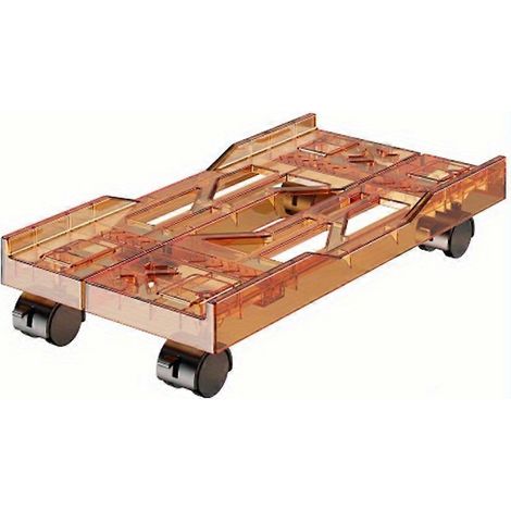 Plateau télescopique à roulettes pour unité centrale (orange transparent), support pour imprimante mobile en plastique avec roulettes, support coulissant pour tour d'ordinateur de bureau, 1 pièce (1/5)