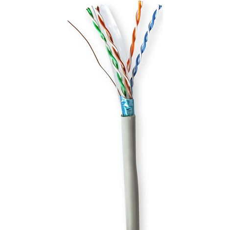 Netzwerkkabeltrommel cat6 festkabel futp cca 500 m innenbereich rund pvc grau geschenkkarton (1/2)