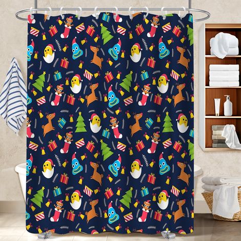 Ensemble rideau de douche polyester avec anneaux 180x180 naturel bâche polyester douche pour éviter les moisissures dans une pièce humide (1/5)
