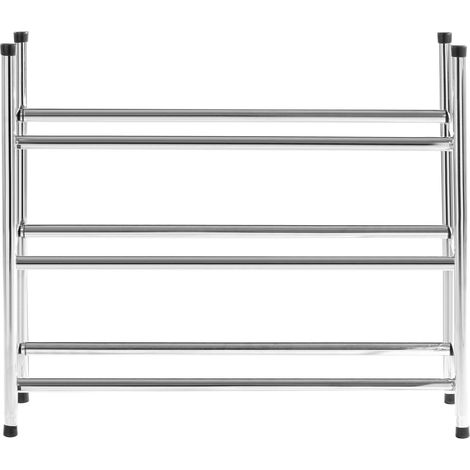 Premier Housewares Three Tiers Chrome Shoe Rack (1/5)