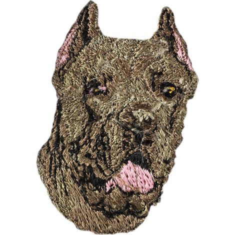 Cane Corso Italiano: un parche con forma de perro, bordado, una decoración única para mochilas de Art-Dog. (1/3)