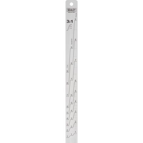 Sealey Aluminium Paint Measuring Stick 1:1/3:1 PA07 (1/5)