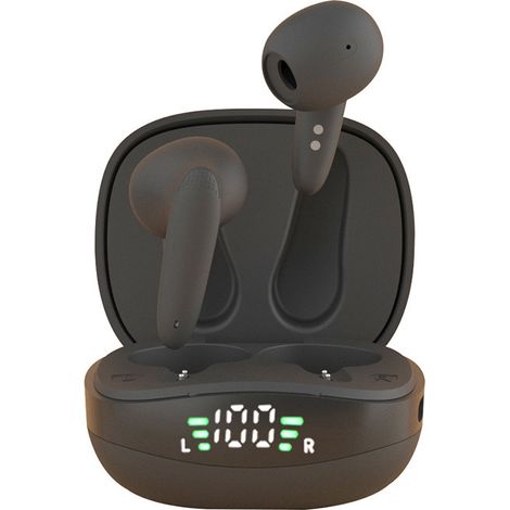 JS59 Custom Mold Neue kabellose TWS Dual-Ear-Kopfhörer mit Touch-Steuerung, geringem Stromverbrauch, Ledertextur, Stereo 5.1 Bluetooth -- BH28 Schwarz (1/4)