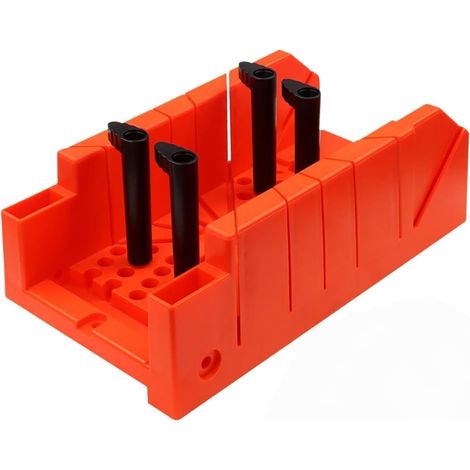 Boite a Onglet pour Plinthe, Scie a Onglet Manuelle, avec Guide de Sciage pour des Coupes à 90°/45°/22,5°, Les Degrés Sont Clairement Marqués, Adaptée pour la Coupe du Bois (1/5)
