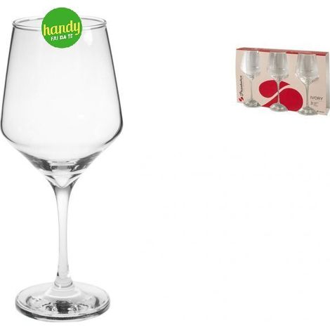 Set 3 calici Ivory Pasabahce in vetro trasparente