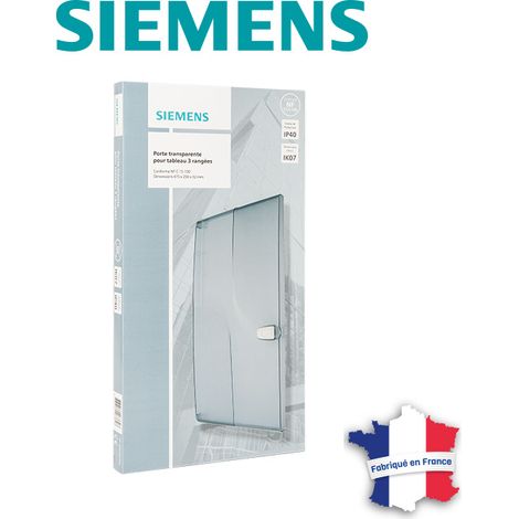 SIEMENS Porte transparente pour coffret 3 rangées, compatible tableau électrique, design robuste et fonctionnel. (1/2)