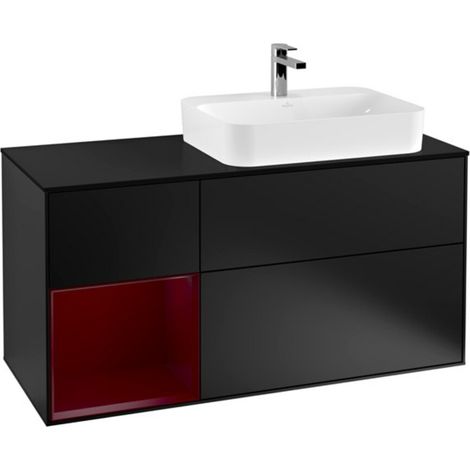 V&B Waschtischunterschrank Wandbeleuchtung Finion 120cm, Pl bla m, Reg li Peo, bla m Lac (1/2)