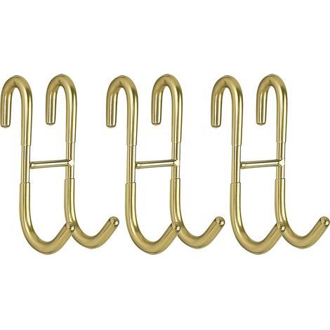 Ganci per porta doccia (confezione da 3), ganci portasciugamani per porte in vetro senza cornice del bagno, Oro (1/5)