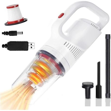Aspirateur portatif 12 000 Pa, aspirateur de voiture sans fil, collecteur de poussière portable rechargeable par USB pour voiture/maison/bureau (1/5)