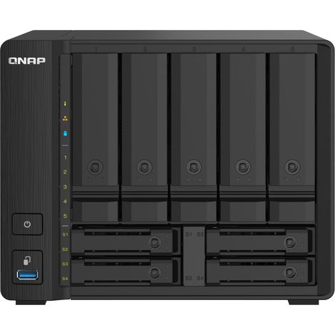 QNAP TS-932PX-4G (1,7GHz / 4GB RAM / 5x 3,5" + 4x 2,5" SATA / 2x 2,5GbE / 2x 10G SFP+ / 3x USB 3.2) (1/4)