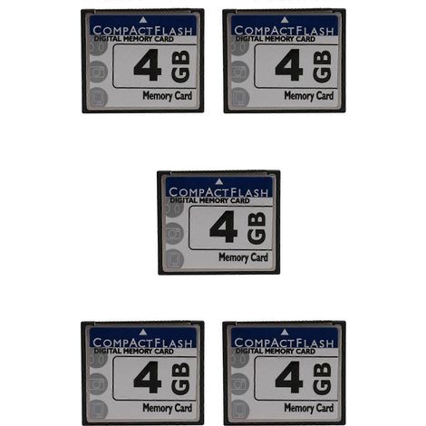 Cinq cartes mémoire Compact Flash de 4 Go (blanches et bleues) (1/5)