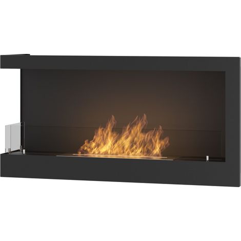 Cheminée au bioéthanol encastrable Corner 900 Left SimpleFire avec verre