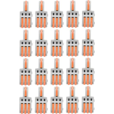 Connecteurs rapides SPLF13, 20 pièces, séparateur de fil TTap 1 entrée 3 sorties pour moteurs d'éclairage 250V (Orange)