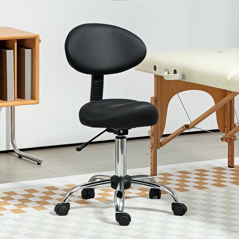 Taburete rodante regulable en altura con respaldo, taburete giratorio de 83 a 98 cm, taburete de trabajo giratorio 360° para oficina o salón. (1/5)