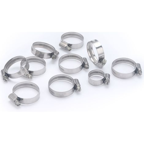 Collier de serrage inox largeur 12 mm AROZ Ø25 à 40 mm x10 colliers