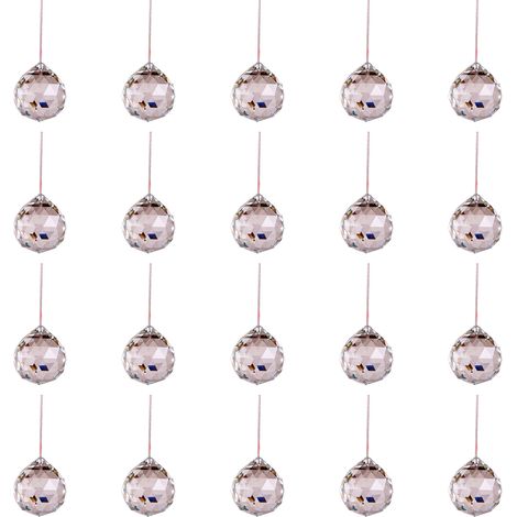 Prisme Sphérique En Cristal - Diamètre 20 mm - Pour Suspension Plafond Lustre Fenêtre Décoration Intérieure Feng Shui - Lot De 20 Pièces (1/5)