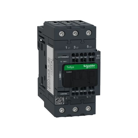 Contattore TeSys D - 3P (3 NA) - AC3 - = 440 V 50 A - 24 Vcc - LC1D50A3BD